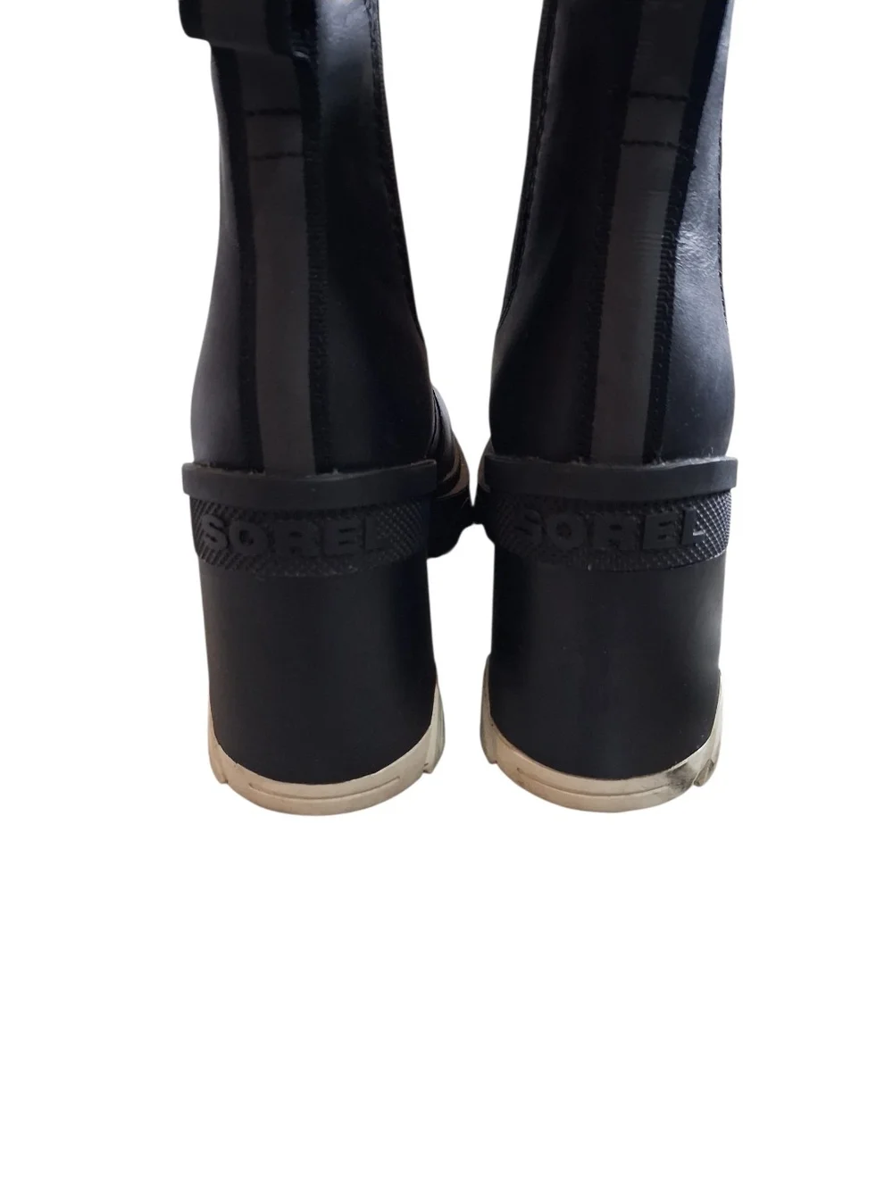 Black Sorel Chelsea Platform Heel Boots - Women